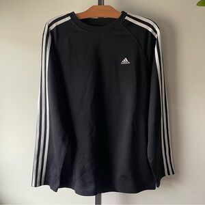 Adidas 3 Stripe Sweatshirt Pullover Black White Mens Size Medium